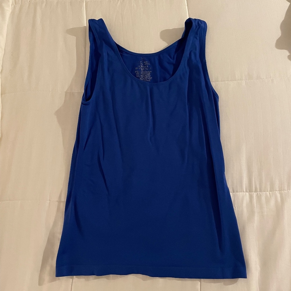 Worthington Blue Stretch Tank Top (Size Large, fits between Small-Large)